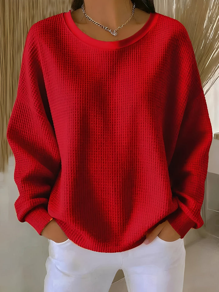 Odelria | Women's Knit CLASSIC COZY SWEATER — Red