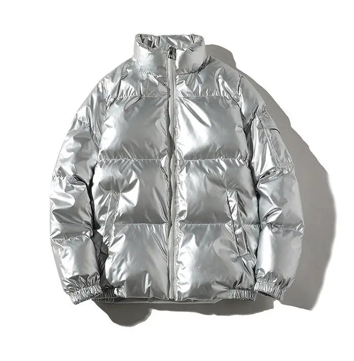 Oriita | Women's Thick Waterproof puff Jacket | Windproof Jacket — Stand Collar Silver