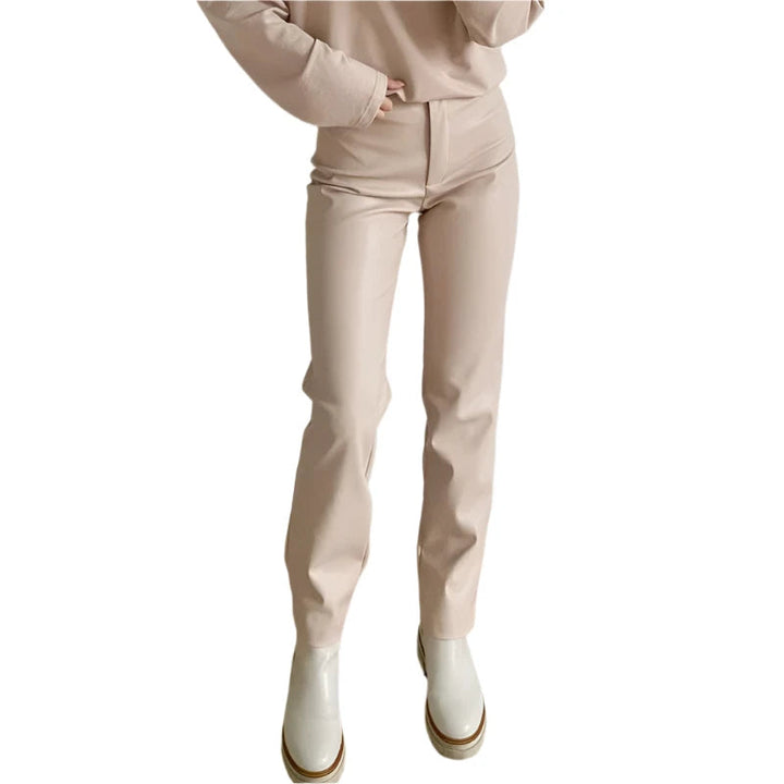 Orlasia | Women's Slim Zipper Pencil Trouser Pants — Beige