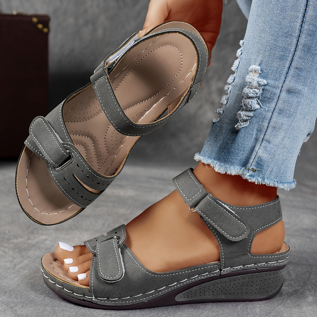 Ottildessa | Women's Comfortable Orthopedic Comfort Sandals with Adjustable Straps and Cushioned Insoles — Grey