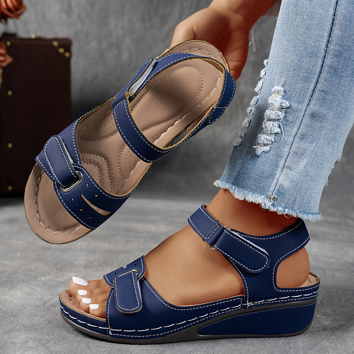 Ottildessa | Women's Comfortable Orthopedic Comfort Sandals with Adjustable Straps and Cushioned Insoles — Navy Blue