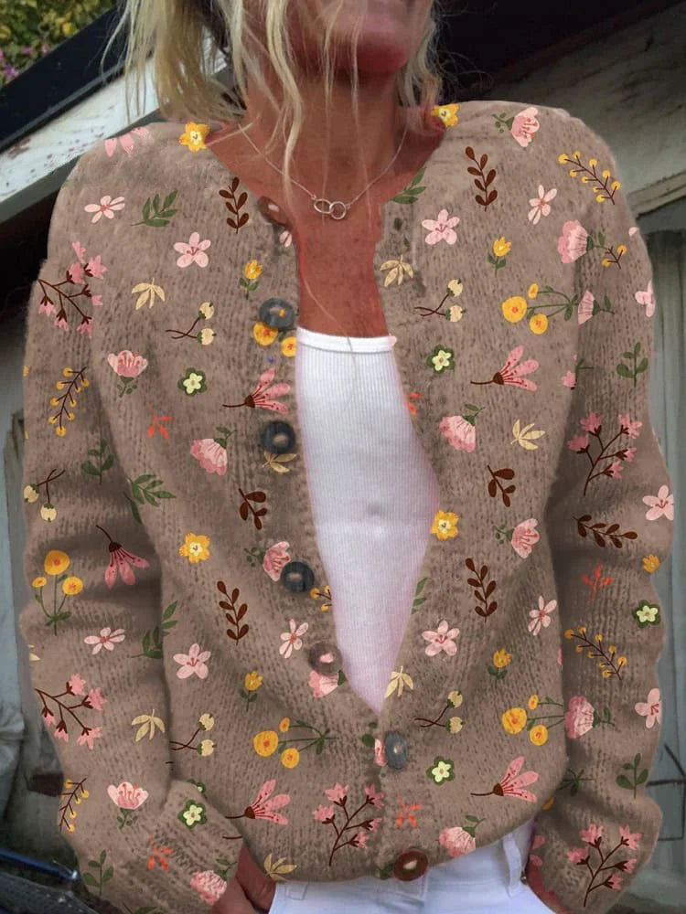 Ottilella | Women's Knit Elizabeth Cozy Cardigan — Beige