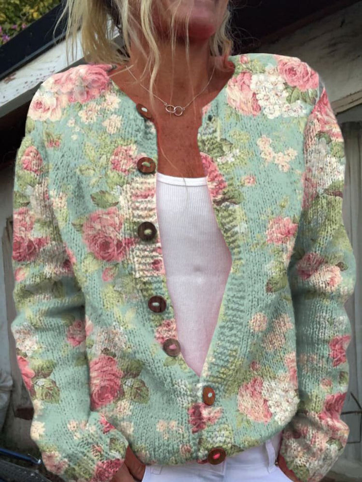 Ottilella | Women's Knit Elizabeth Cozy Cardigan — Green
