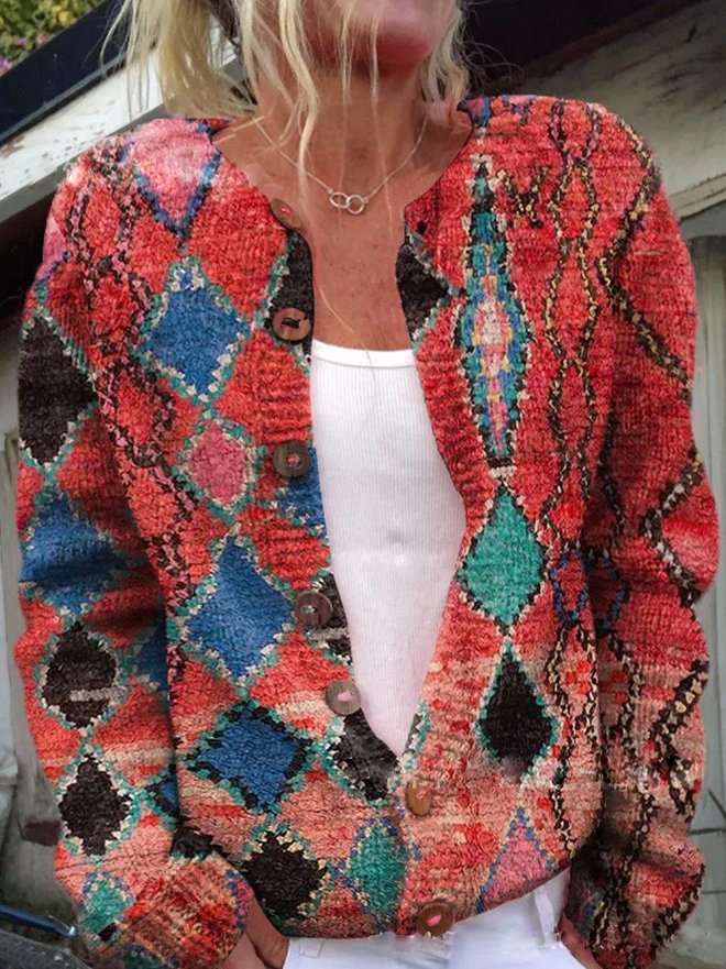 Ottilella | Women's Knit Elizabeth Cozy Cardigan — Red