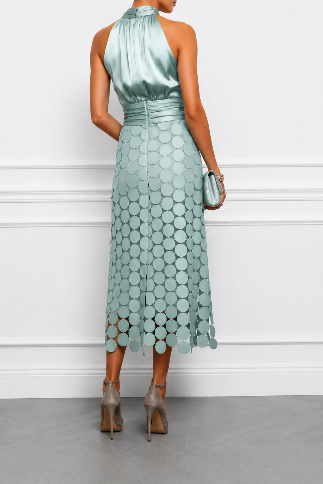 Ottilstine | Women's Elegant Halter Party Midi Dress — 2