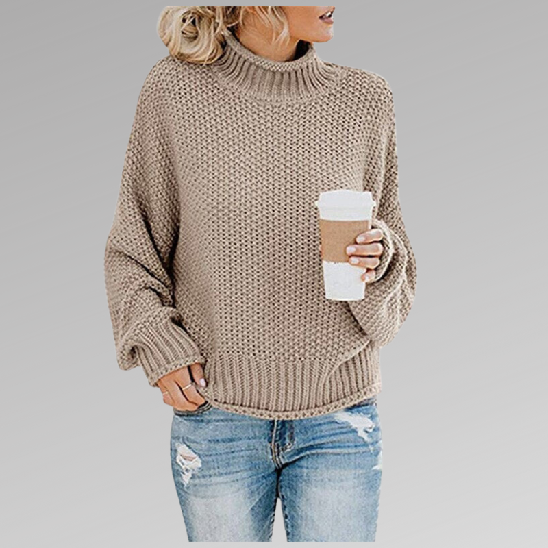 Perlaoura | Women's Turtleneck Sweater Cable Knit Chunky Layering
