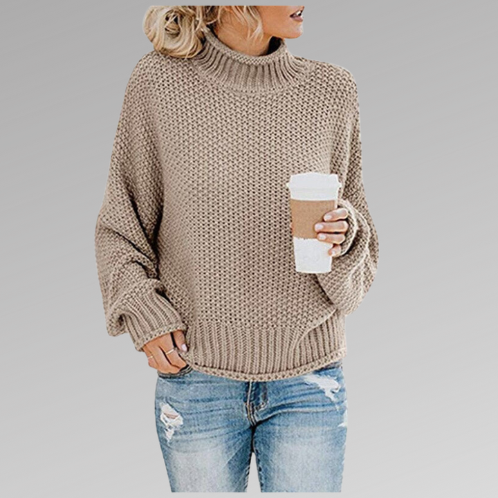 Perlaoura | Women's Turtleneck Sweater Cable Knit Chunky Layering