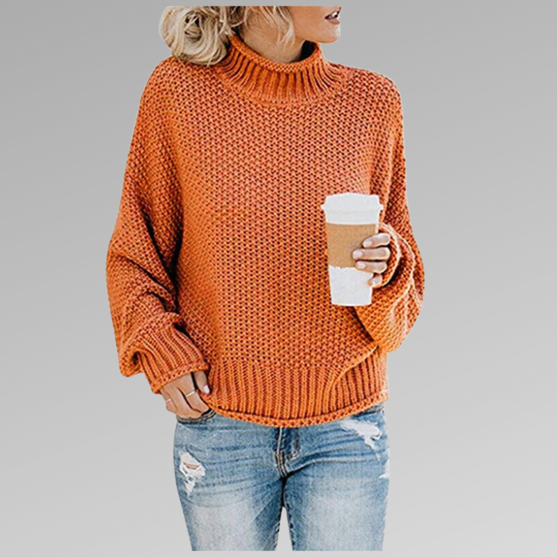 Perlaoura | Women's Turtleneck Sweater Cable Knit Chunky Layering