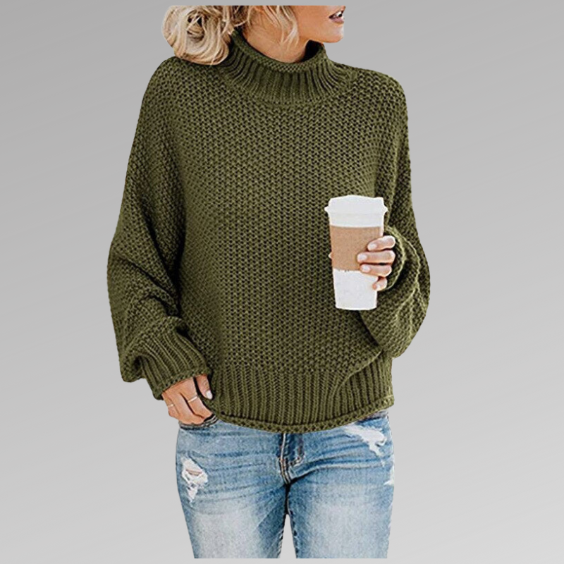 Perlaoura | Women's Turtleneck Sweater Cable Knit Chunky Layering