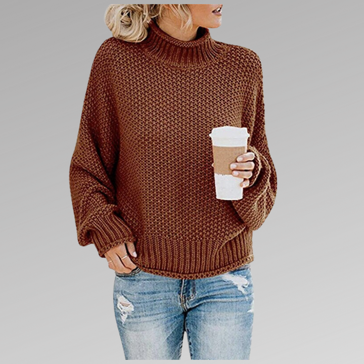 Perlaoura | Women's Turtleneck Sweater Cable Knit Chunky Layering