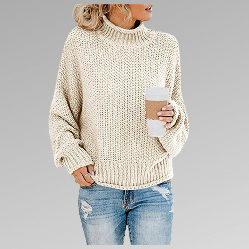 Perlaoura | Women's Turtleneck Sweater Cable Knit Chunky Layering