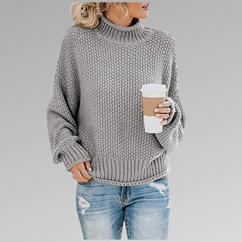 Perlaoura | Women's Turtleneck Sweater Cable Knit Chunky Layering