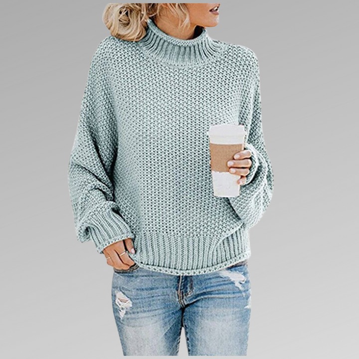 Perlaoura | Women's Turtleneck Sweater Cable Knit Chunky Layering