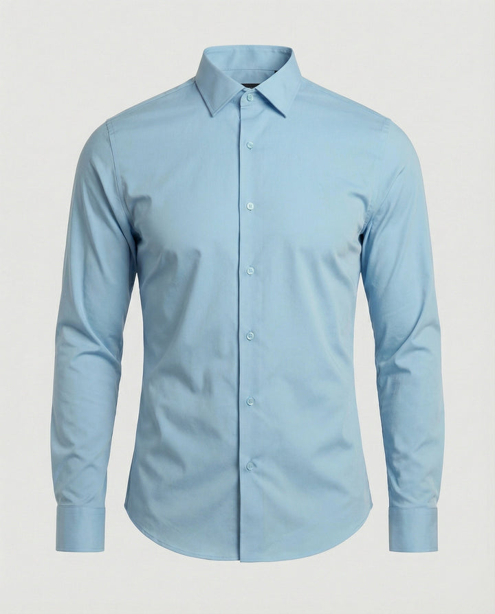Neat long sleeve shirt against a plain background.