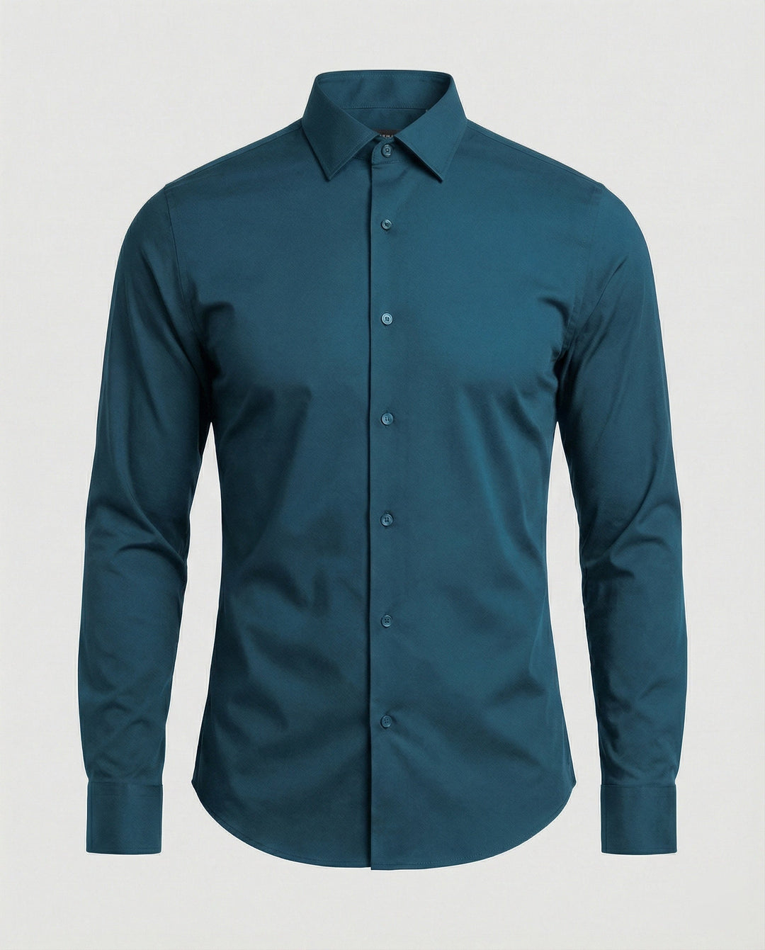 Modern formal shirt on a plain background.