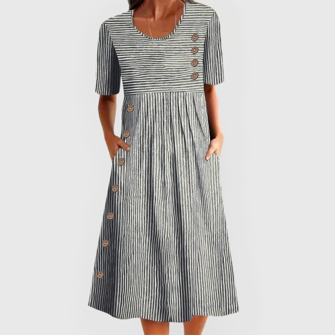 Black striped dress