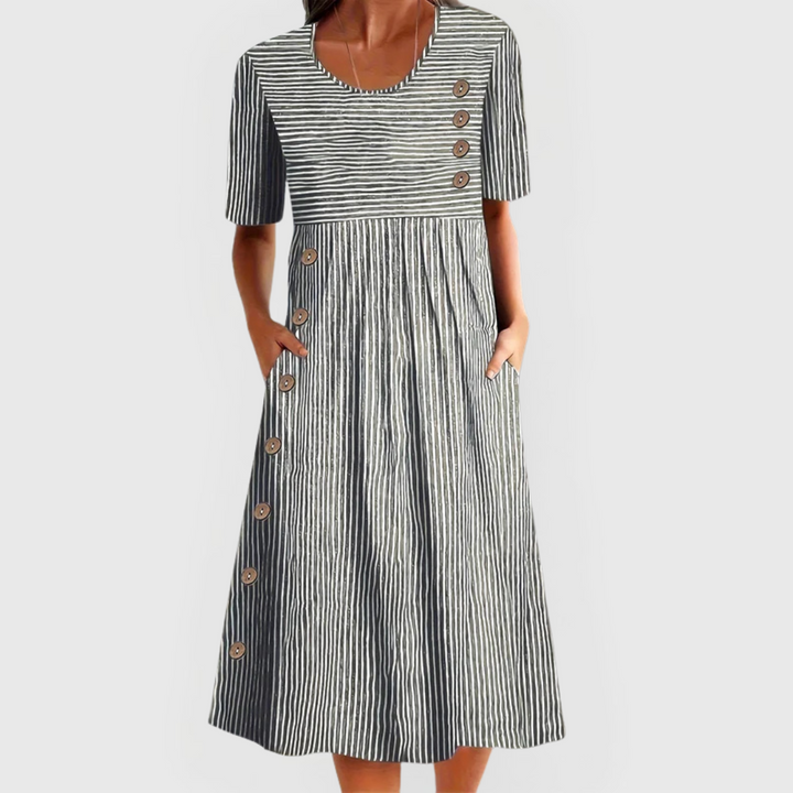 Black striped dress