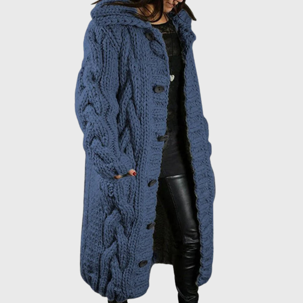 Quenessa | Women's Casual Stretch COZY ELEGANT COAT Tops — Blue