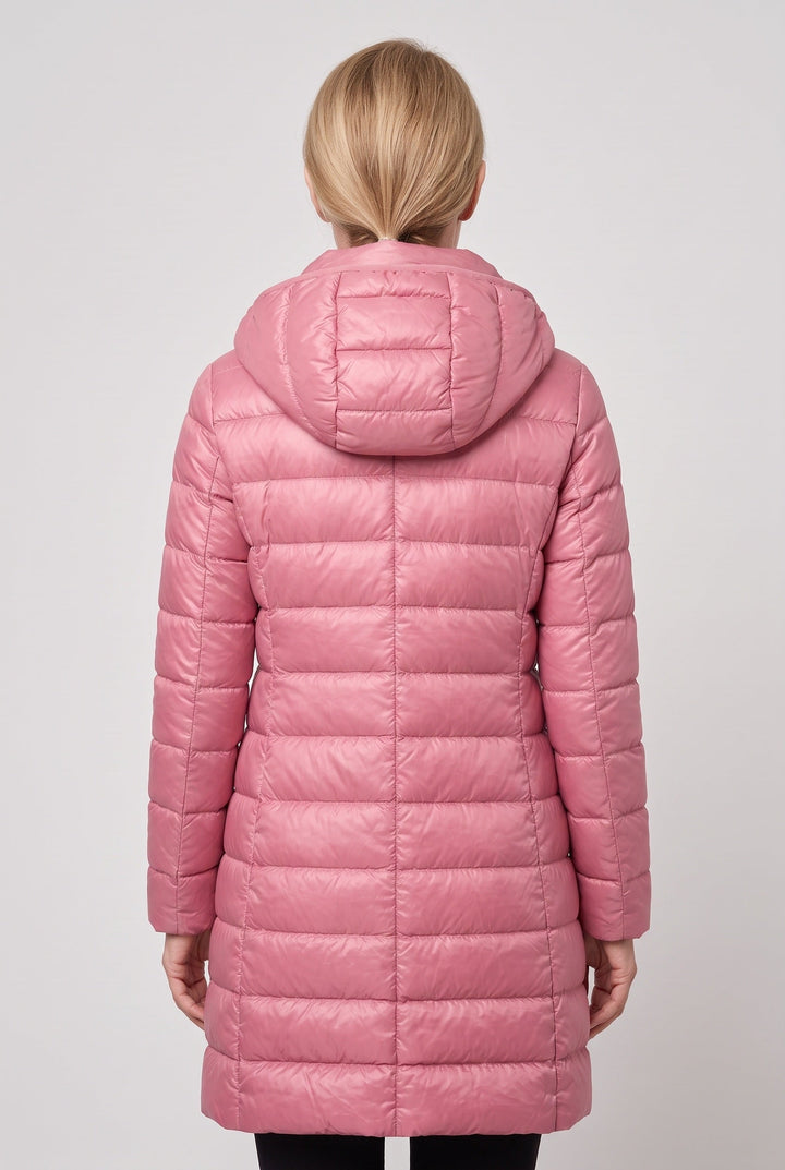 Quenoura | Women's Hooded Longline Puffer Jacket — 2