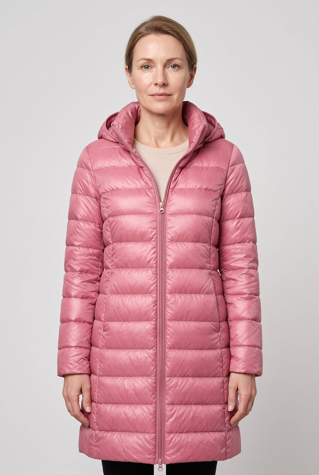 Quenoura | Women's Hooded Longline Puffer Jacket — S