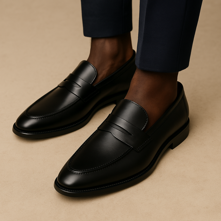 Quentin | Men's Orthopedic Comfort Slip-On Timeless Loafers with Penny Strap — 1