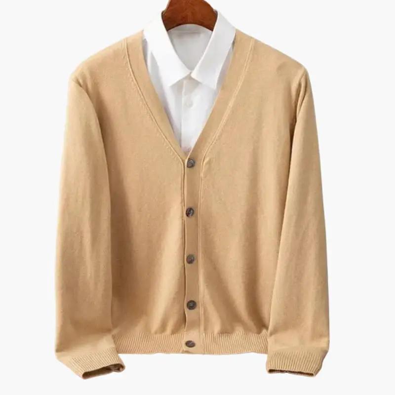 Quincy | Men's Knit Cozy Classic V Neck Button Cardigan Sweaters — 2