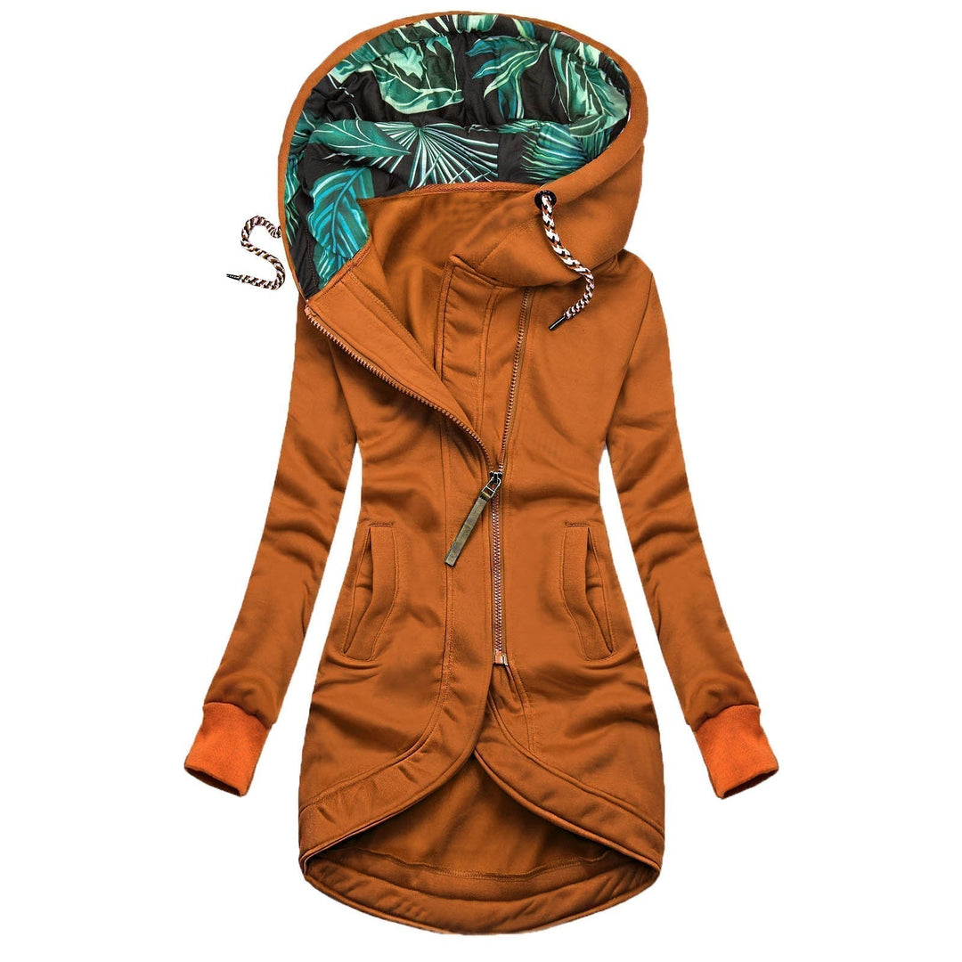 Quirina | Women's Lightweight Casual Contrast Printed Lining Jackets — Yellow