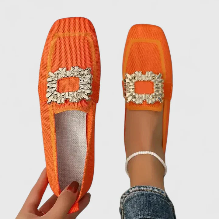 Rillaelle | Women's Orthopedic Comfort Slip-On Orthopedic Loafers — Orange