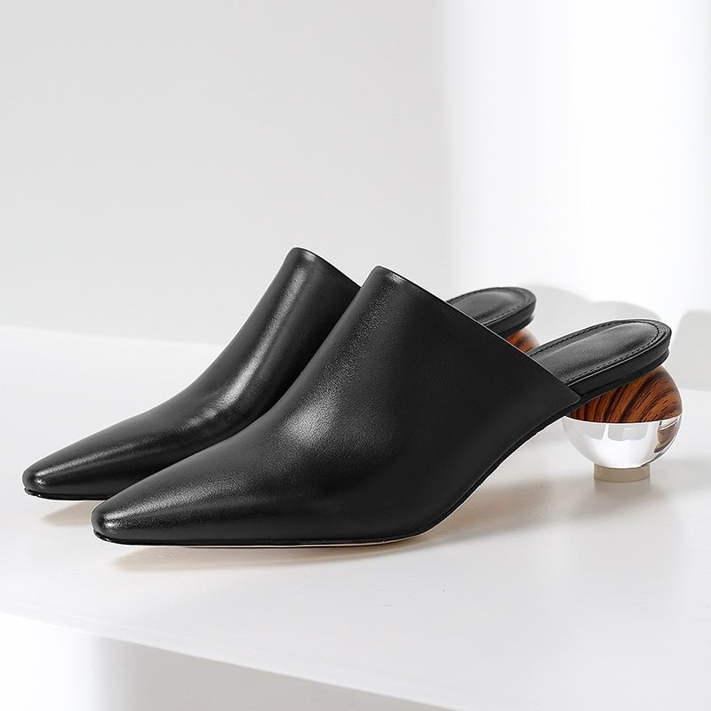Rillamira | Women's Split Leather Open-Back Heeled Mules