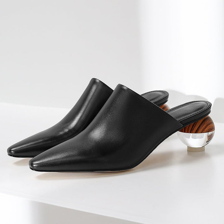 Rillamira | Women's Split Leather Open-Back Heeled Mules