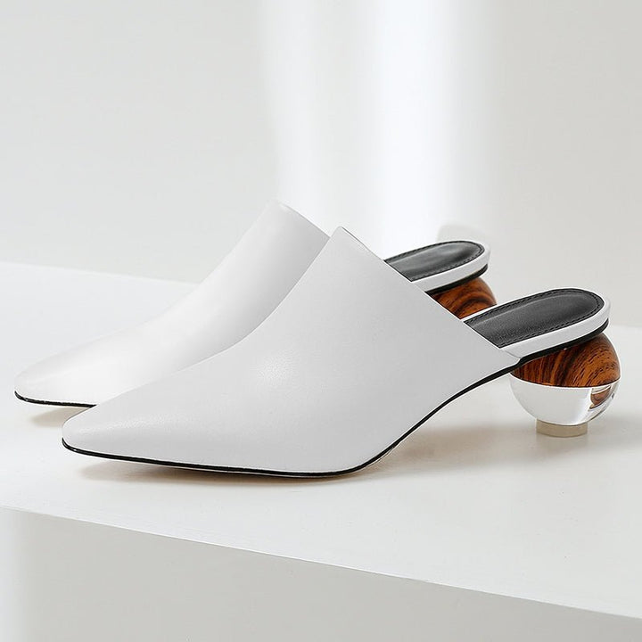 Rillamira | Women's Split Leather Open-Back Heeled Mules