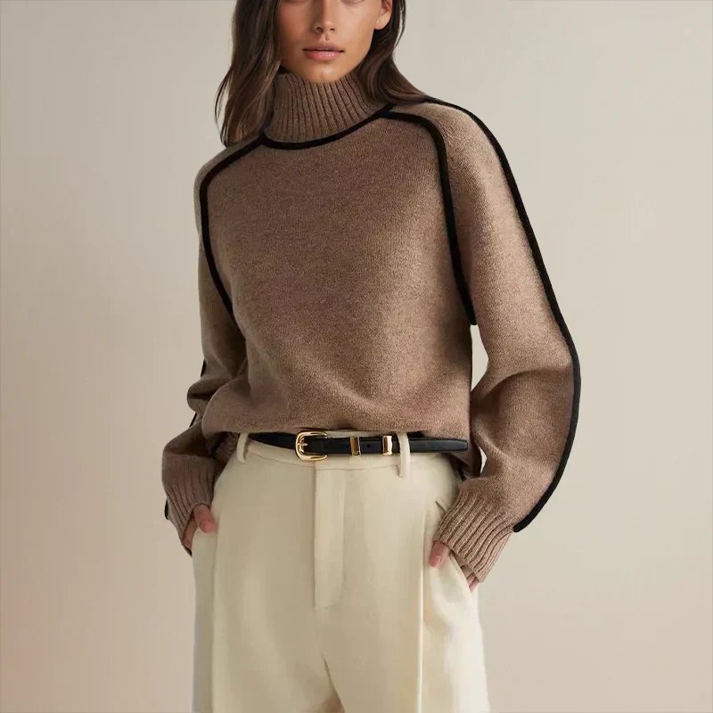Rillariel | Women's Turtleneck Sweater Oversized Layering