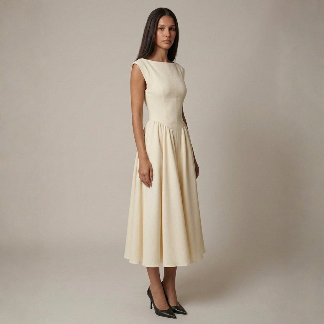 Rosa | Women's Wedding Guest Elegant The Verona Cut-Out Midi Dress Dresses — 3