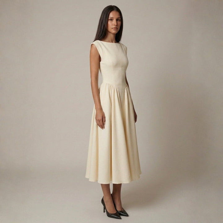 Rosa | Women's Wedding Guest Elegant The Verona Cut-Out Midi Dress Dresses — 3