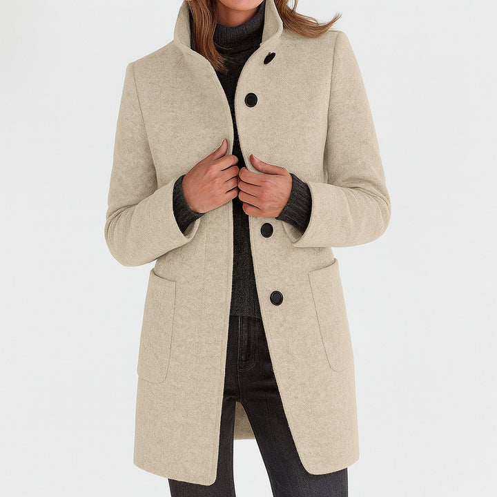 Rosaana | Women's Casual Stretch Timeless Coat Tops — Beige