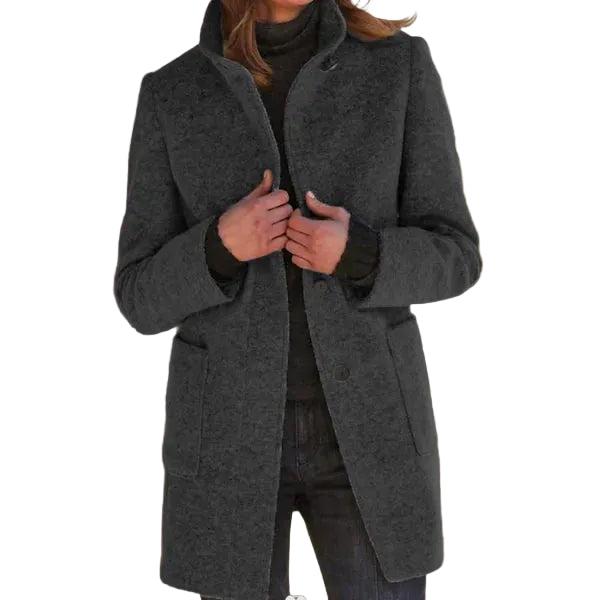 Rosaana | Women's Casual Stretch Timeless Coat Tops — Black