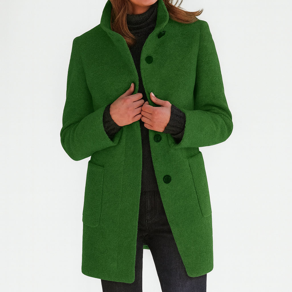 Rosaana | Women's Casual Stretch Timeless Coat Tops — Green