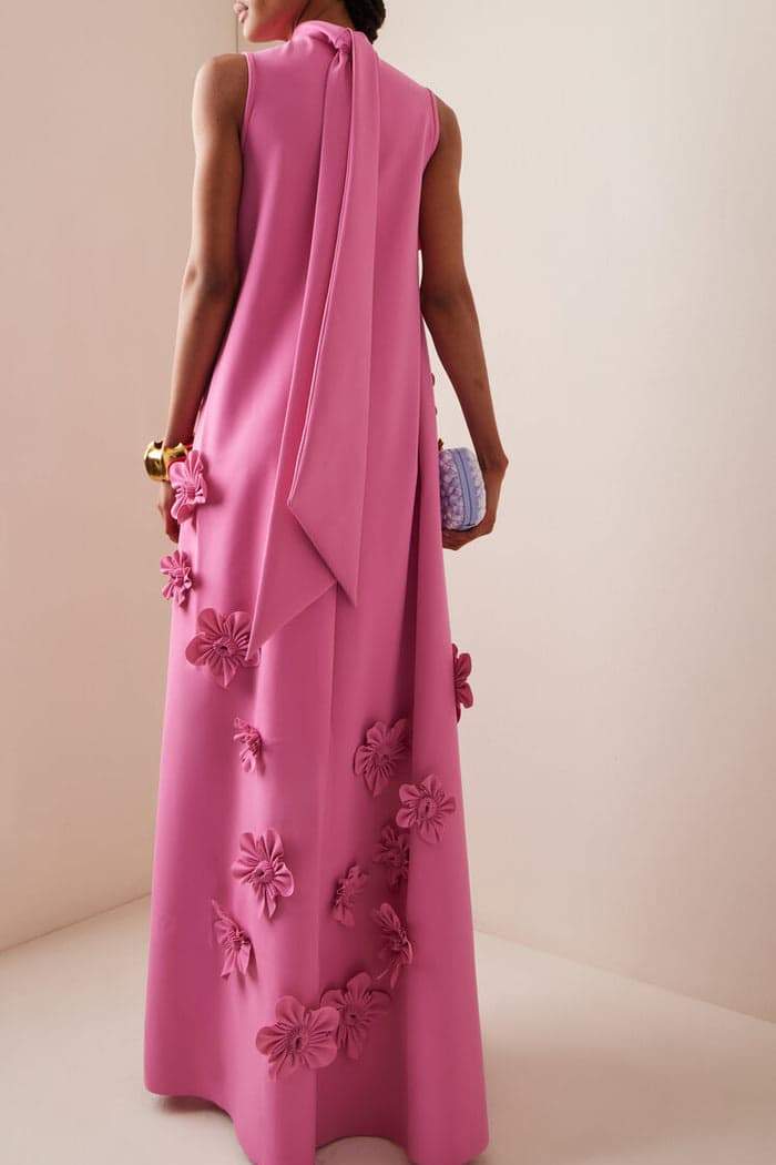 Rosaanne | Women's Floral Embellished Sleeveless Evening Maxi Dress