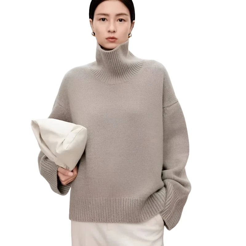 Sablemira | Women's Cozy Loose and Thick Turtleneck sweater Knit — 1