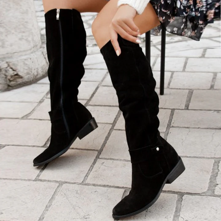 Sablenova | Women's Slouchy Suede Knee-High Boots