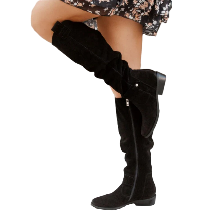 Sablenova | Women's Slouchy Suede Knee-High Boots