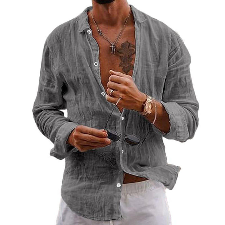 Sebastian | Men's Button-Up Casual Men’s Long Sleeve Shirt with Button Front — 1