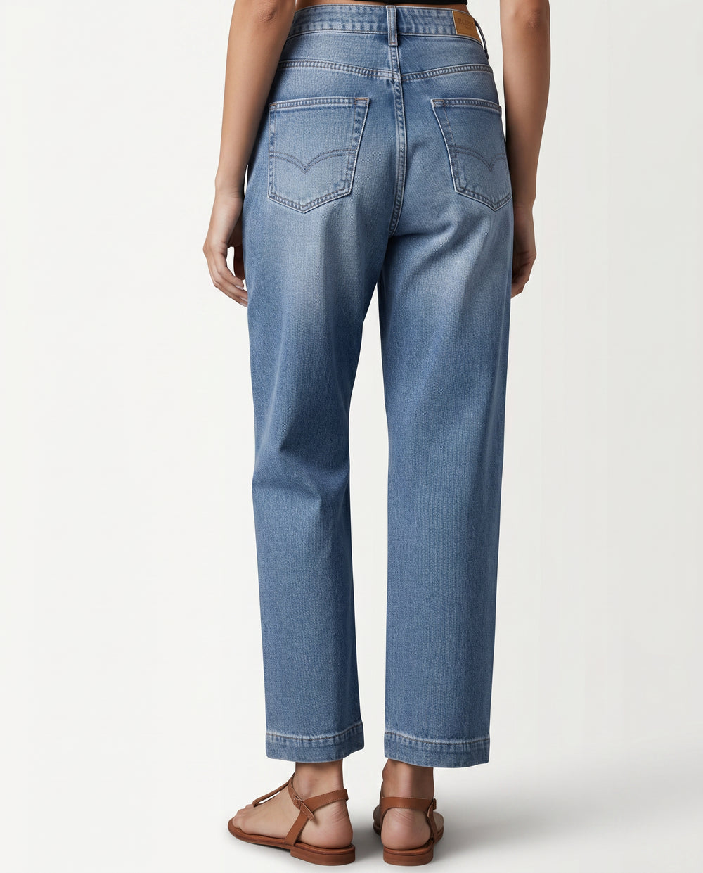 Sebastiane | Women's High-Waist Wide-Leg Straight-Leg Jeans with Seam Detailing — 2