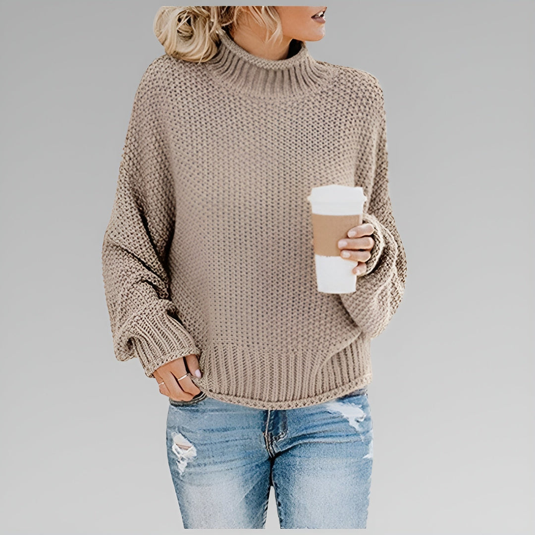 Senaisse | Women's Turtleneck Sweater Chunky Knit Layering