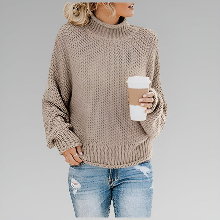 Senaisse | Women's Turtleneck Sweater Chunky Knit Layering
