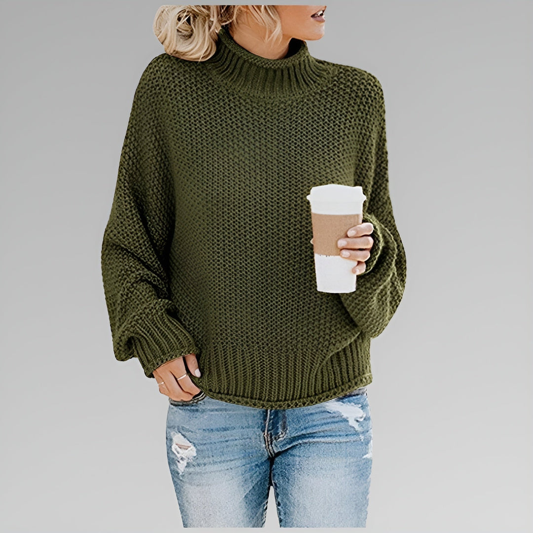 Senaisse | Women's Turtleneck Sweater Chunky Knit Layering