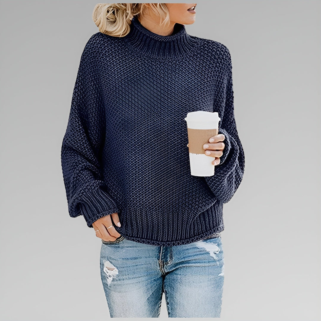 Senaisse | Women's Turtleneck Sweater Chunky Knit Layering
