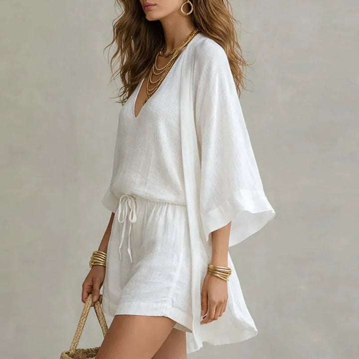 Seraphina | Women's Two-Piece Matching Claudia Linen 3 Piece Co-ord Set — 2