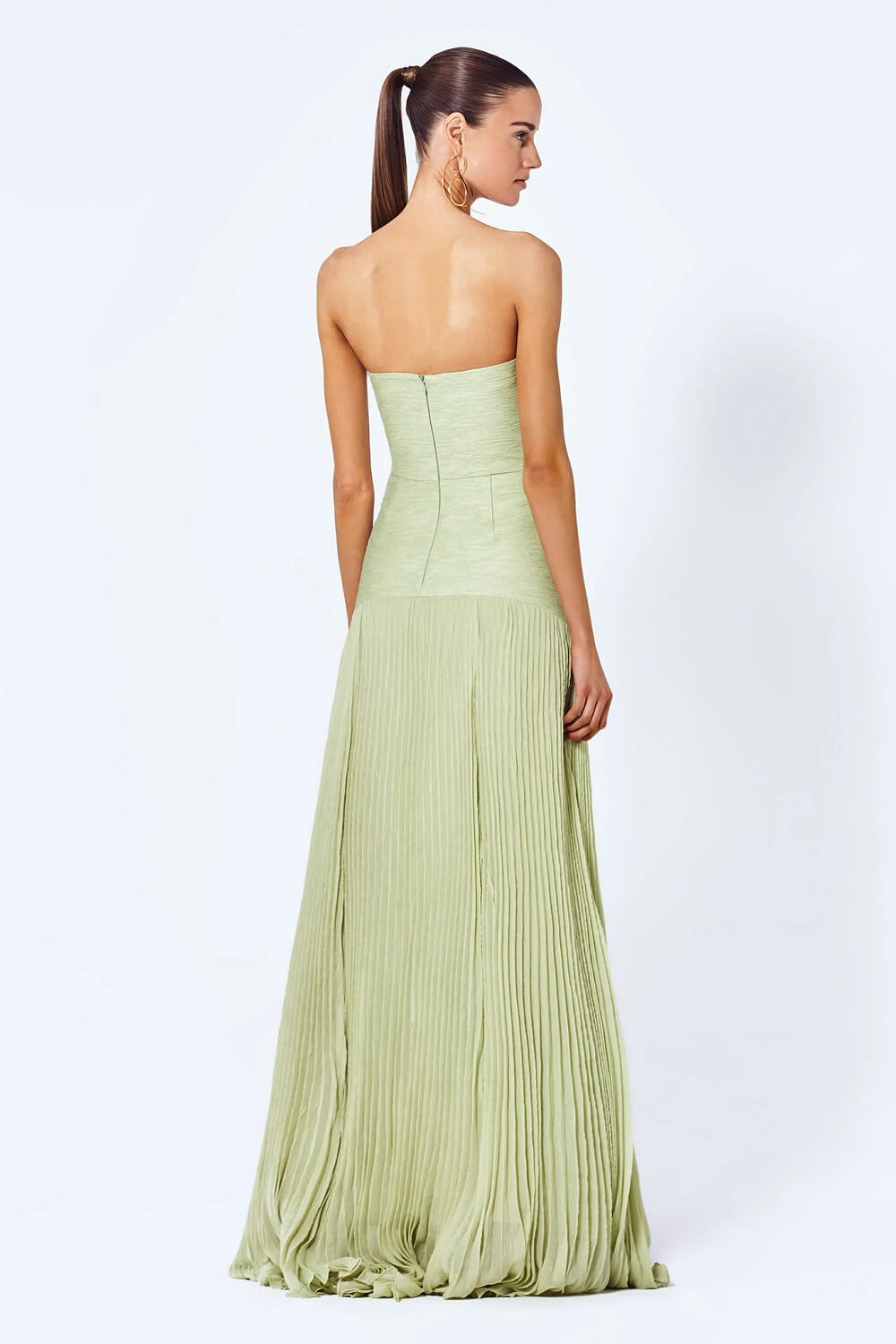 Severine | Women's Wedding Guest Elegant Flowey Green Maxi Dress Dresses — 2