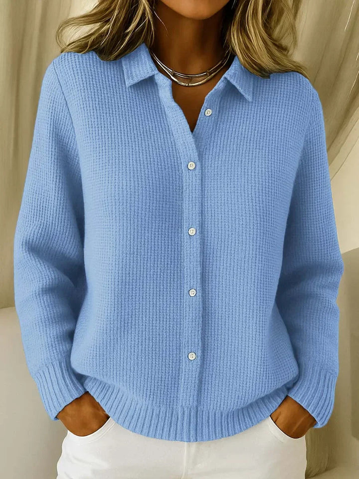 Sienna | Women's Elegant Cozy Knit Cardigan Sweaters — Blue